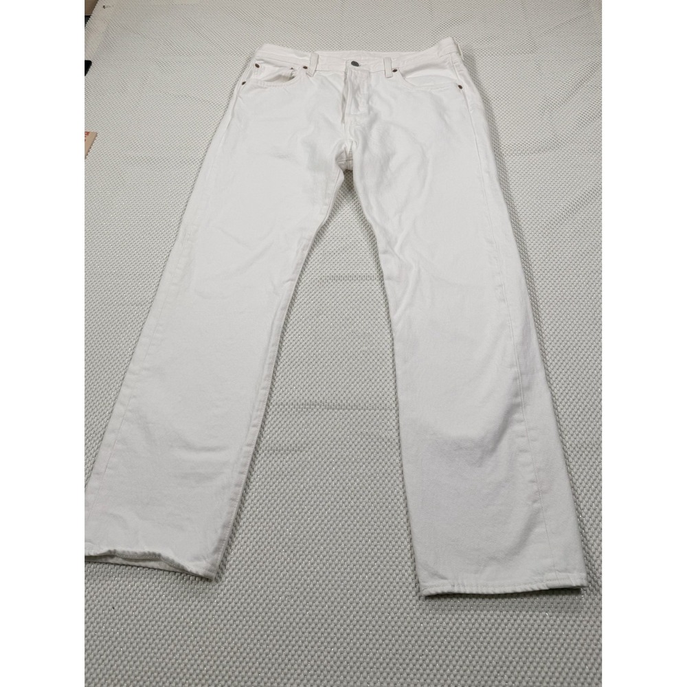 Levi's 501 Original Fit White Denim Jeans Men's Size 34x30 Straight Leg Cotton